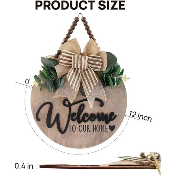 3D Welcome Sign Wooden Front Door Farmhouse Porch Decor Rustic Christmas Sign - Picture 3 of 8
